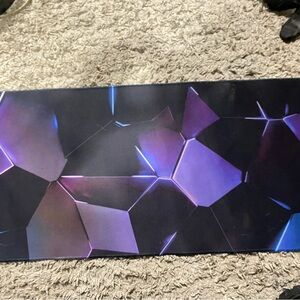 🎮 XXL Gaming Desk Mat - Purple Geometric/Honeycomb Design - 35" x 15"